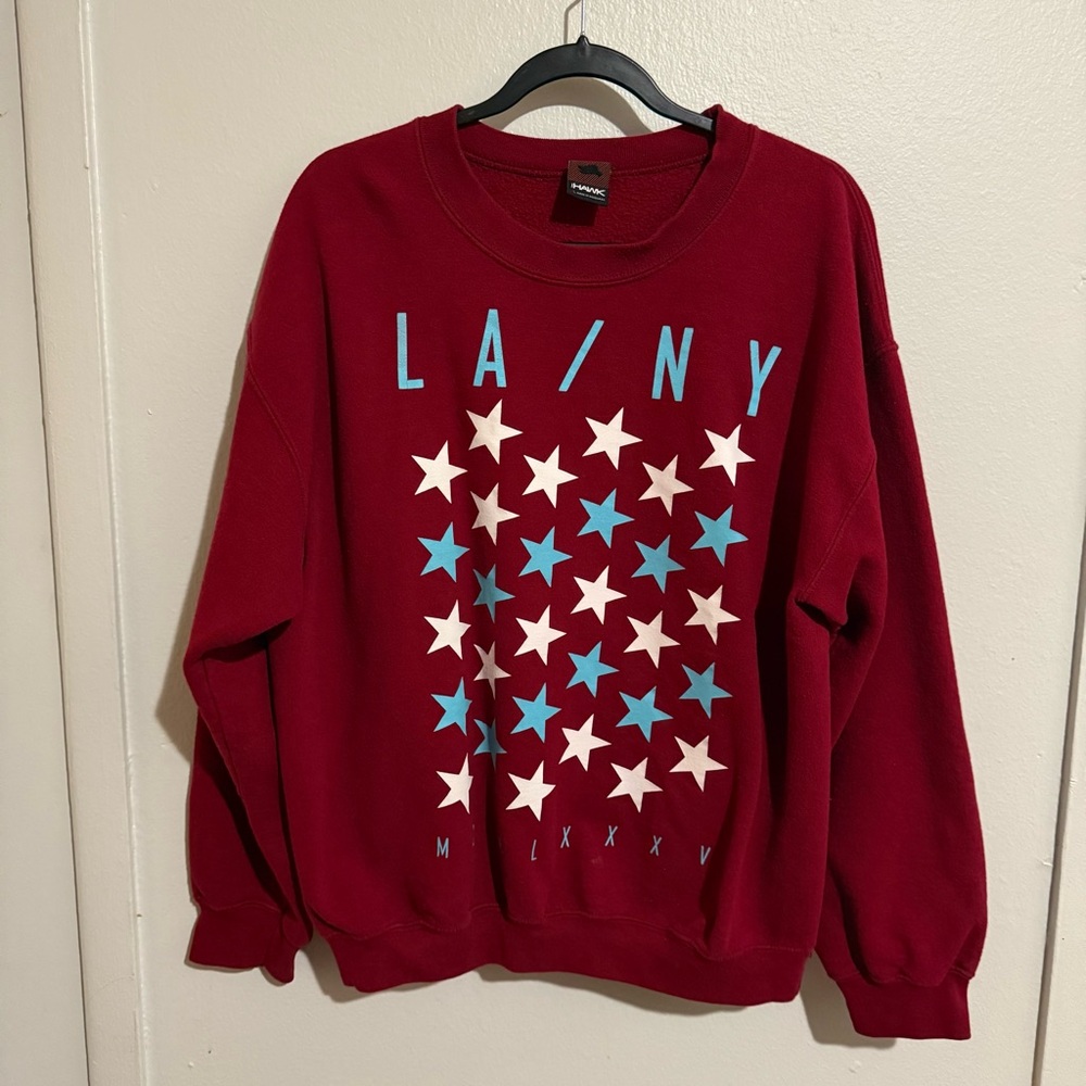 Tony Hawk Red Crew Neck Sweater with Star Design